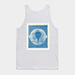 Delft Blue Ephemera Hot Air Balloon Stamp Tank Top